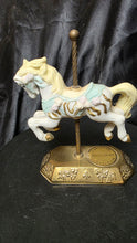 Load image into Gallery viewer, Westminster Carousel Collection Porcelain Horse Figurine Brass Base