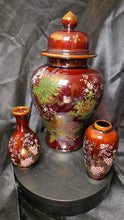将图片加载到图库查看器,Vintage Japanese Porcelain Ginger Jar Set with Matching Bud Vases