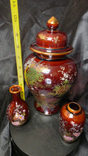 将图片加载到图库查看器,Vintage Japanese Porcelain Ginger Jar Set with Matching Bud Vases