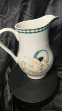 Load image into Gallery viewer, BIA Cordon Bleu Vitrified Porcelain Pitcher – Strawberry & Gingham Farmhouse Design