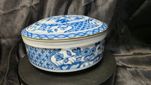 Load image into Gallery viewer, Vintage Andrea by Sadek Blue Peacock Lidded Trinket Box Japan