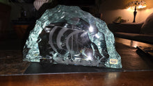 Load image into Gallery viewer, Vicke Lindstrand for Kosta Swedish Iceberg Glass Viking Ship Sculpture