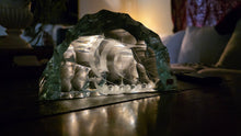 Load image into Gallery viewer, Vicke Lindstrand for Kosta Swedish Iceberg Glass Viking Ship Sculpture