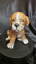Load image into Gallery viewer, Vintage Bisque Ceramic Puppy Figurine – Realistic Hand-Painted Dog