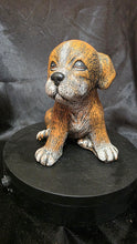 Load image into Gallery viewer, Vintage Bisque Ceramic Puppy Figurine – Realistic Hand-Painted Dog