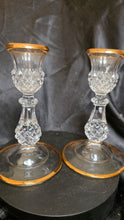 Load image into Gallery viewer, Cristal d’Arques Longchamp Gold Lead Crystal Candlesticks – French Elegance Pair