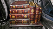 Load image into Gallery viewer, Vintage Faux Leather Classic Book Stack Jewelry Box with Hidden Drawers