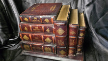 Load image into Gallery viewer, Vintage Faux Leather Classic Book Stack Jewelry Box with Hidden Drawers
