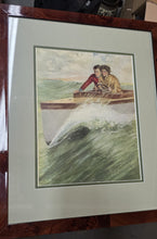 Load image into Gallery viewer, Clarence F. Underwood “Love Knots” Nautical Romance Print – Framed Maritime Illustration