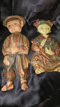 Load image into Gallery viewer, Vintage Burmese Hand-Carved Temple Musician Wall Plaques Pair Polychrome Folk Art