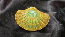 将图片加载到图库查看器,Vintage Mid-Century Brass Seashell Trinket Dish Coastal Hollywood Regency