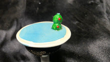 将图片加载到图库查看器,Vintage Martini Glass Trinket Box Porcelain Olive Cocktail Hinged Keepsake