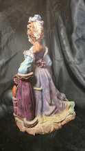 Charger l'image dans la galerie, Victorian Lady Figurine with Dog Romantic Garden Scene Resin Sculpture