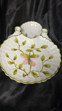 Load image into Gallery viewer, Vintage Italian Faience Butterfly Chip and Dip Server Majolica Platter