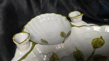 Load image into Gallery viewer, Vintage Italian Faience Butterfly Chip and Dip Server Majolica Platter