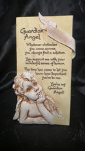 将图片加载到图库查看器,Guardian Angel Inspirational Plaque Art in Stone Style Cherub Relief