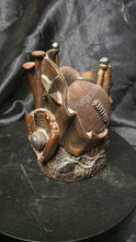 Load image into Gallery viewer, Vintage Sports Motif Resin Desk Organizer Football Baseball Pen Holder