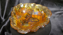 将图片加载到图库查看器,Vintage Indiana Glass Loganberry Carnival Bowl Marigold Iridescent Ruffled Edge