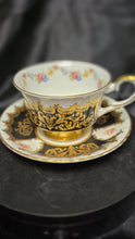 Charger l'image dans la galerie, Paragon Pembroke Fine Bone China Teacup and Saucer Black Gold England