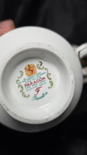 Charger l'image dans la galerie, Paragon Pembroke Fine Bone China Teacup and Saucer Black Gold England