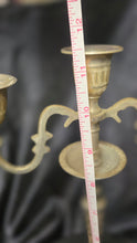 将图片加载到图库查看器,Vintage Brass 3-Arm Candelabra Ornate Indo-Persian Style 12” Taper Holder