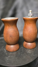 Load image into Gallery viewer, Mid Century Modern Wood Salt & Pepper Shaker Set Teak Style Grinder