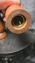 Load image into Gallery viewer, Mid Century Modern Wood Salt & Pepper Shaker Set Teak Style Grinder