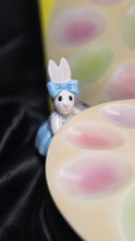 将图片加载到图库查看器,Fitz & Floyd Be-Bop Bunnies Egg Tray Easter Ceramic Serving Display