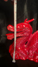 Load image into Gallery viewer, Chinese Red Dragon Ceramic Figurine Feng Shui Prosperity Décor