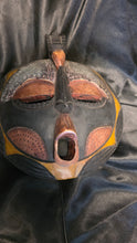 将图片加载到图库查看器,Handcrafted Ghana African Tribal Mask Carved Wood Wall Art Decor