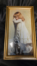 Cargar imagen en el visor de la galería, Framed “In Disgrace” Victorian Girl & Dog Print Gold Frame Wall Art
