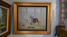 Cargar imagen en el visor de la galería, John Stanford Western Cowboys Early Ride Original Oil Painting Framed