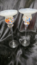 Cargar imagen en el visor de la galería, VIETRI Chiara White Art Glass Candlesticks Set of 2 Italian Mouthblown