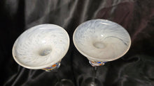 Cargar imagen en el visor de la galería, VIETRI Chiara White Art Glass Candlesticks Set of 2 Italian Mouthblown
