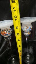 Cargar imagen en el visor de la galería, VIETRI Chiara White Art Glass Candlesticks Set of 2 Italian Mouthblown
