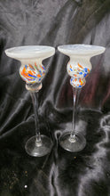 Cargar imagen en el visor de la galería, VIETRI Chiara White Art Glass Candlesticks Set of 2 Italian Mouthblown