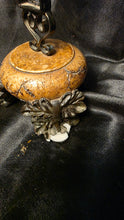 将图片加载到图库查看器,Ornate Celtic Style Metal Cross on Stone Base Decorative Tabletop Crucifix