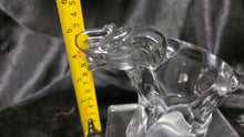 Load image into Gallery viewer, Vintage Heavy Clear Glass Elephant Figurine Paperweight With Raised Trunk