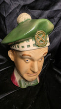 Load image into Gallery viewer, 1976 Ezra Brooks Stan Laurel Scotch Golfer Decanter Heritage China Collectible