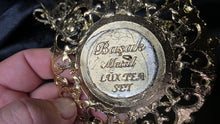 Load image into Gallery viewer, Bazark Metal Luxe Turkish Tea Glass Set Gold Filigree Cups & Saucers Pair