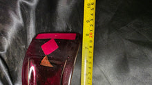 Load image into Gallery viewer, Handcrafted Fused Art Glass Crescent Bowl Cranberry Red Geometric Console Tray