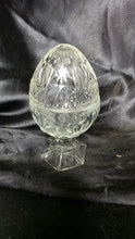 Load image into Gallery viewer, Vintage Avon Crystal Clear Pedestal Egg Trinket Box Covered Glass Container