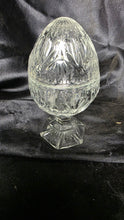 Load image into Gallery viewer, Vintage Avon Crystal Clear Pedestal Egg Trinket Box Covered Glass Container