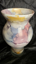 Load image into Gallery viewer, Modern Frosted Art Glass Vase Pastel Watercolor Abstract Flora26 Italy