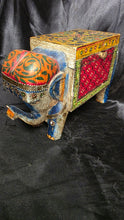 Cargar imagen en el visor de la galería, Hand Painted Rajasthani Wooden Elephant Jewelry Trinket Box