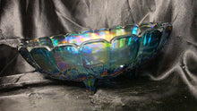 Load image into Gallery viewer, Vintage Indiana Glass Harvest Grape Blue Carnival Glass Footed Bowl