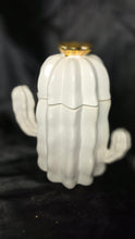 Charger l'image dans la galerie, Opalhouse White Ceramic Cactus Cookie Jar with Gold Flower Lid