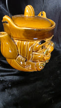 Load image into Gallery viewer, Vintage Benjamin Franklin Character Teapot Japan Brown Ceramic