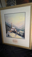 Load image into Gallery viewer, Thomas Kinkade Moonlit Village Framed Print w COA 21x18