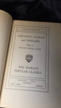 Load image into Gallery viewer, Lincoln's Stories and Speeches Vintage Hardcover Edward Frank Allen